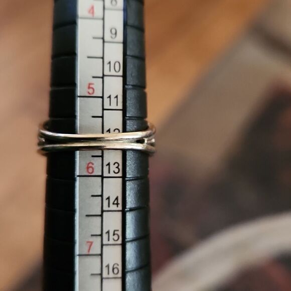 Lithuania Baltic oval Amber gemstone ring silvertone size 5 1/2 - Picture 6 of 6